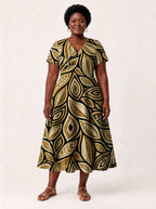 "Ashanti" V Neck Midi Dress Promo