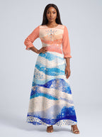 "Maji" Long Sleeve Maxi Dress