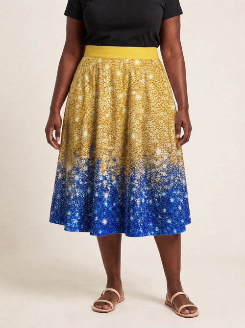 "Angaza" Twirl Skirt — front view on model