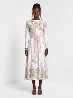 "Chanua" Long Sleeve Midaxi Dress — front view on model