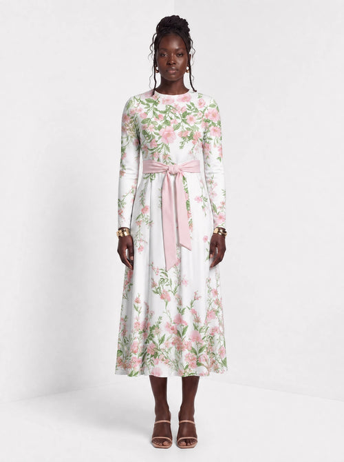 "Chanua" Long Sleeve Midaxi Dress — front view on model