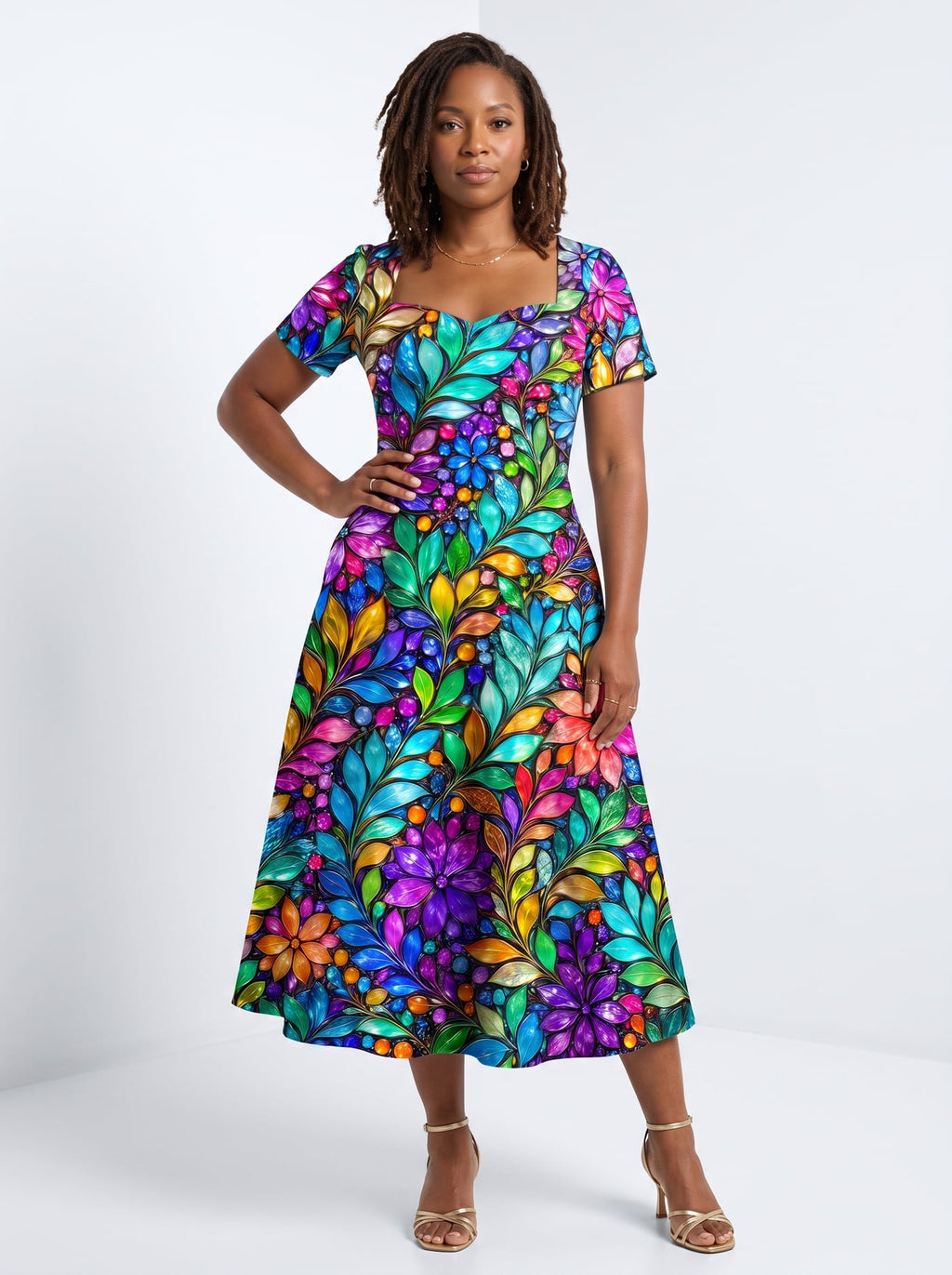 "Upinde" Sweetheart Midi Dress