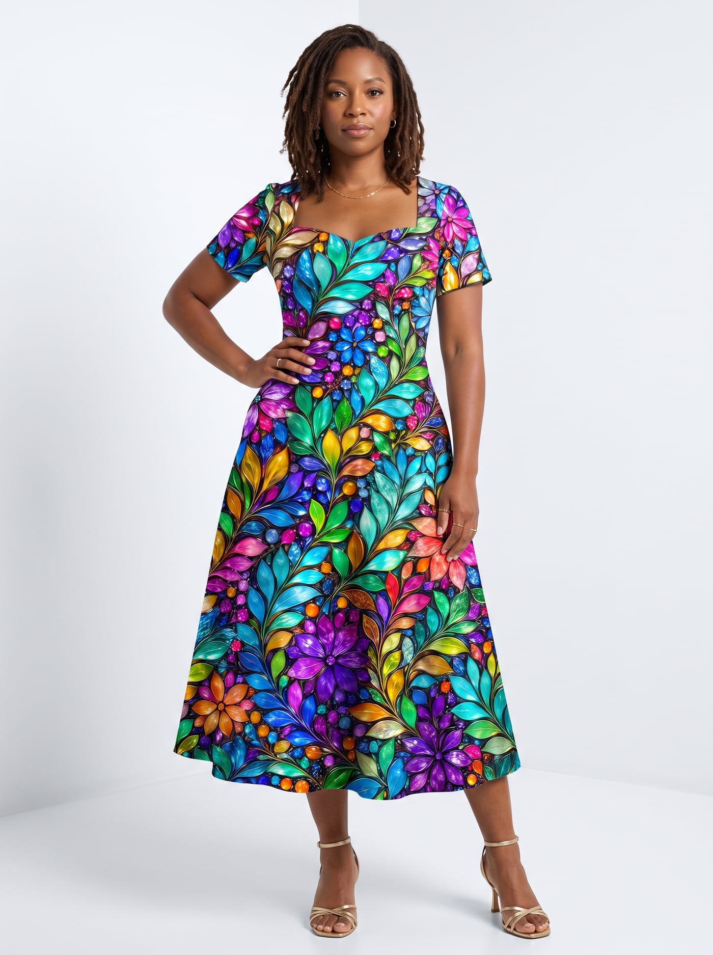"Upinde" Sweetheart Midi Dress