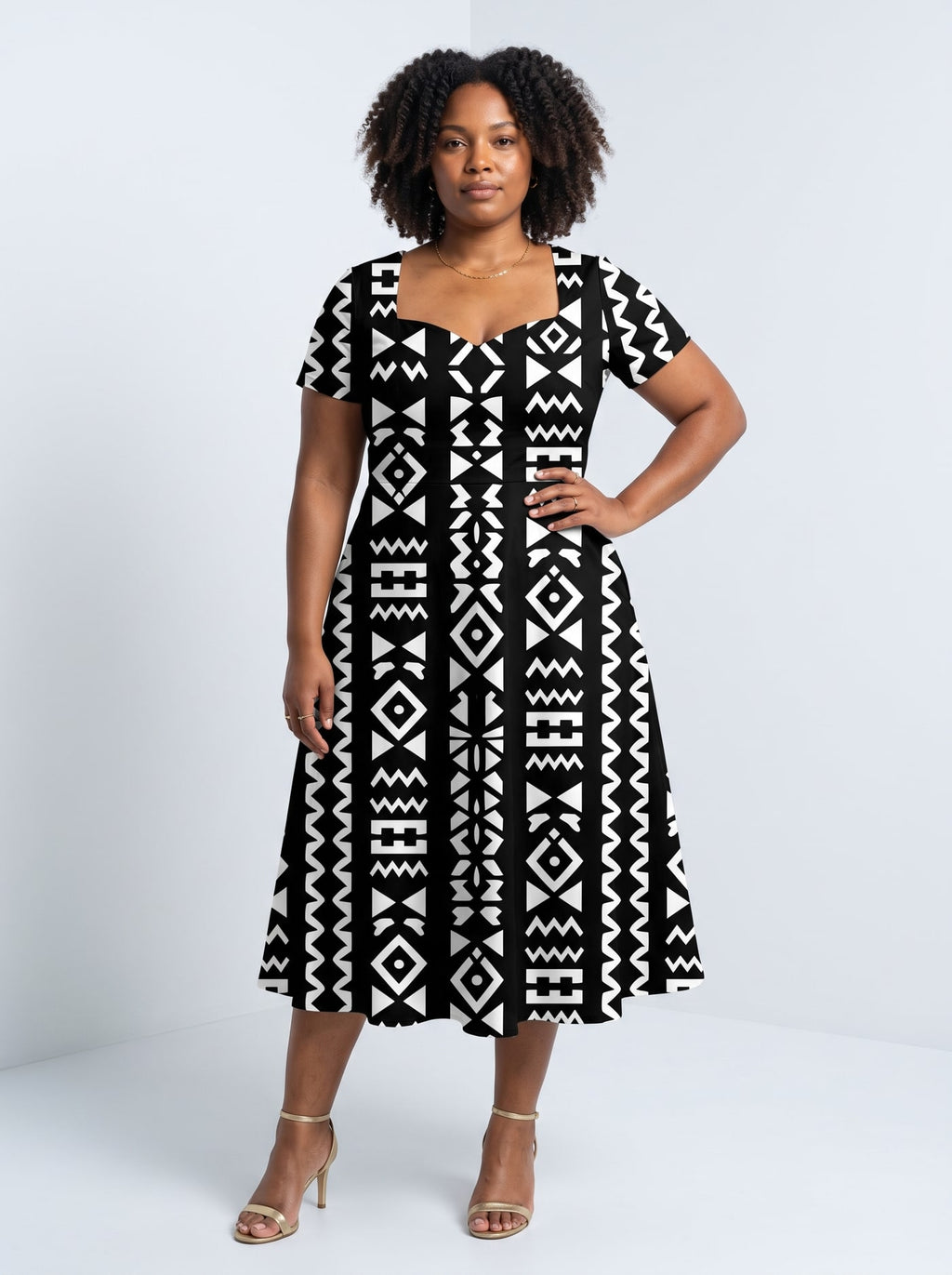 "Kuba" Sweetheart Midi Dress