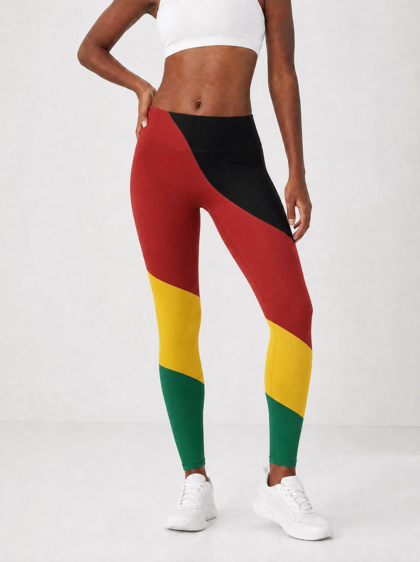 Black History Leggings — front view on model