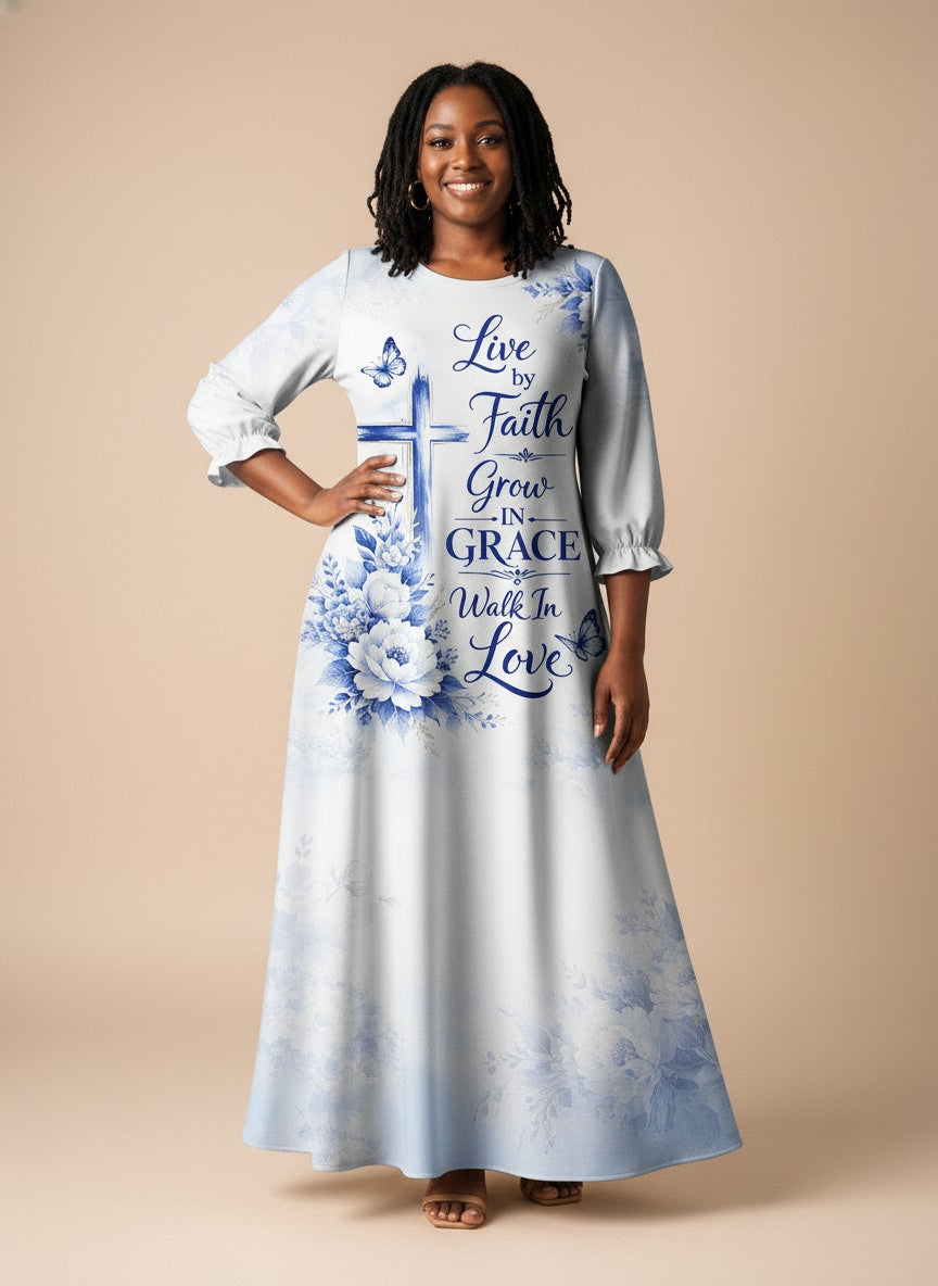 "Neema" Long Sleeve Maxi Dress
