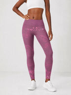 "Imani" Wild Rose Leggings — front view on model