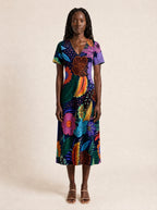 "Bustani" V Neck Midi Dress