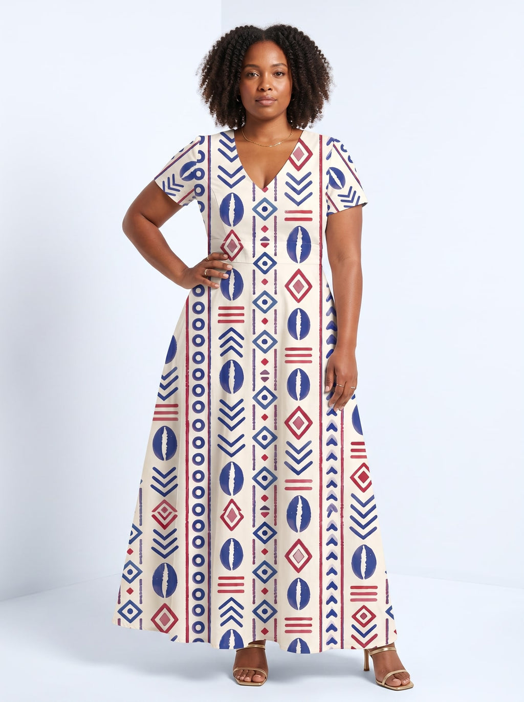 "Uhuru" Short Sleeve Maxi Dress