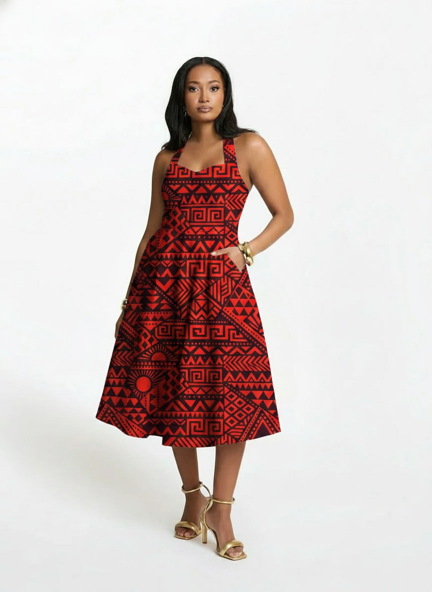 "Shaka" Burgundy Corset Dress