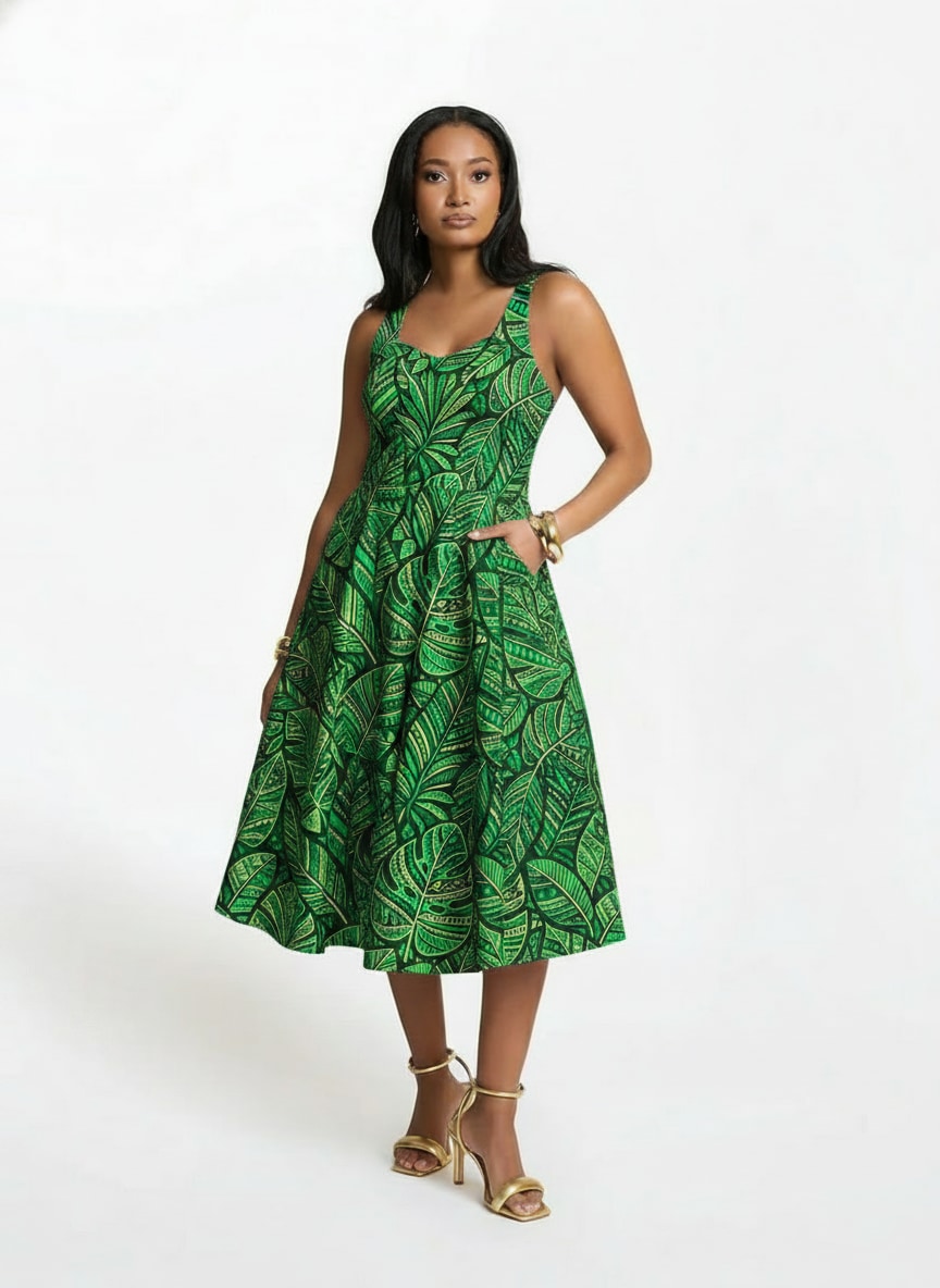 "Asili" Emerald Corset Dress
