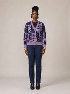 "Lavenda" Cardigan — front view on model