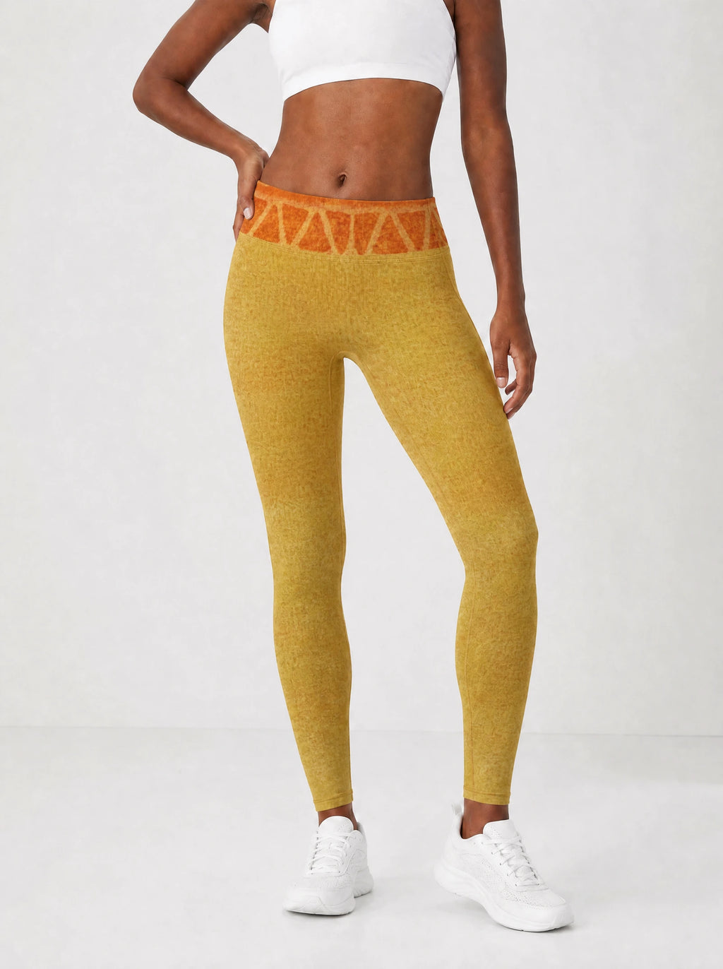 Black Excellence Leggings — front view on model