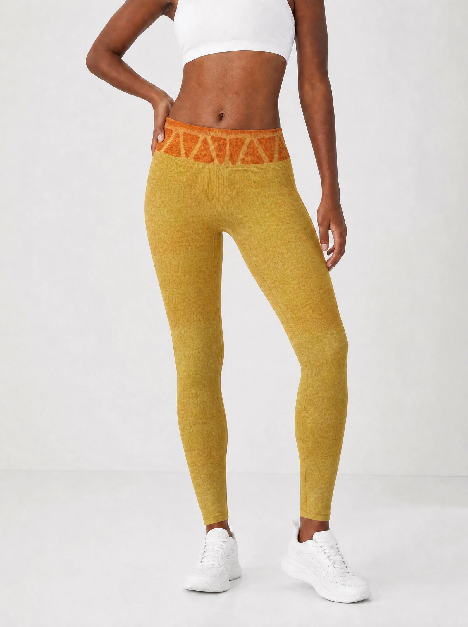 Black Excellence Leggings — front view on model