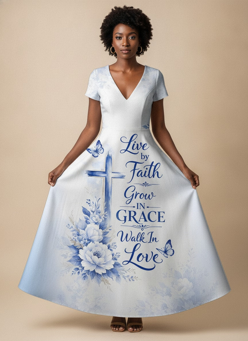 "Neema" Short Sleeve Maxi Dress