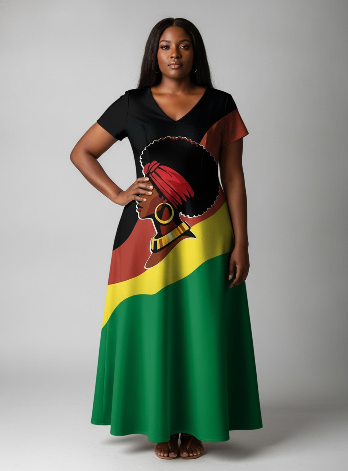 Black History Short Sleeve Maxi Dress