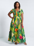 "Msitu" Short Sleeve Maxi Dress