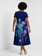 "Bahari" Sweetheart Midi Dress — back view on model