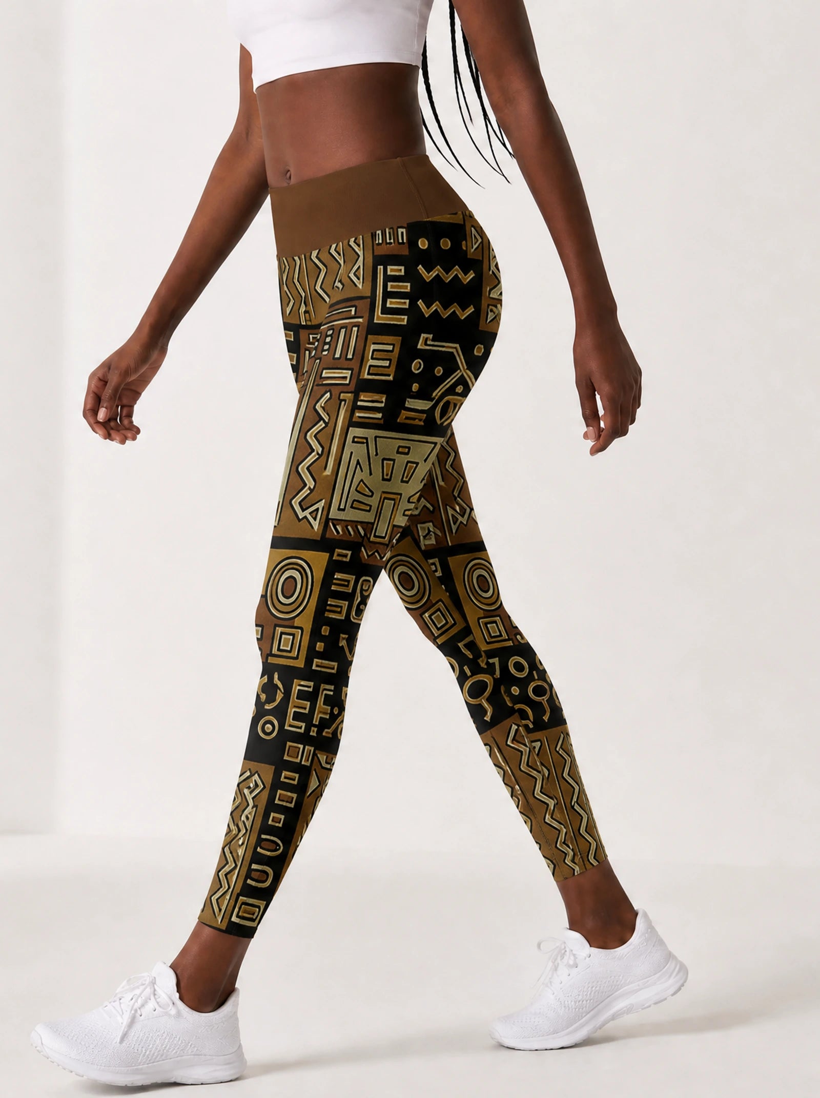 "Sankofa" Leggings — side view on model