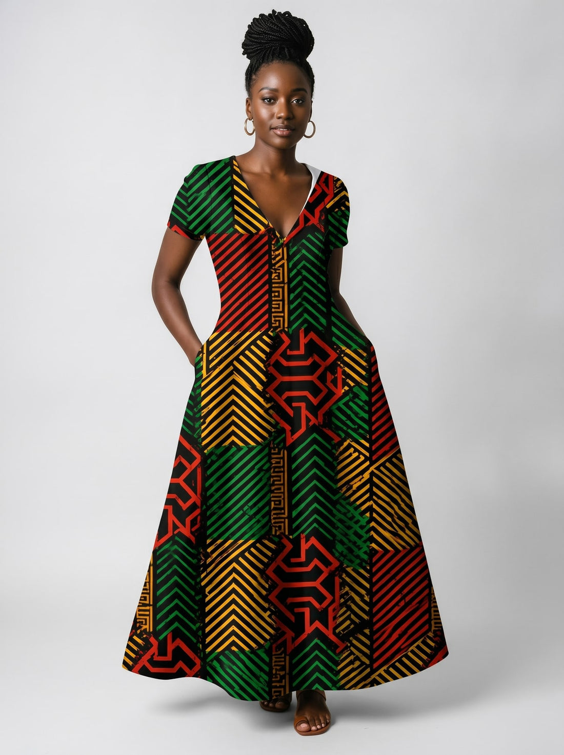 "Dakar" Short Sleeve Maxi Dress