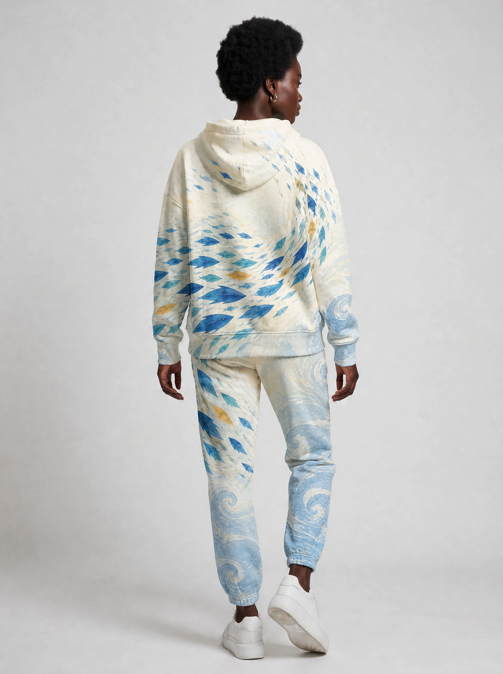 "Samaki" Hoodie & Jogger Set — back view on model