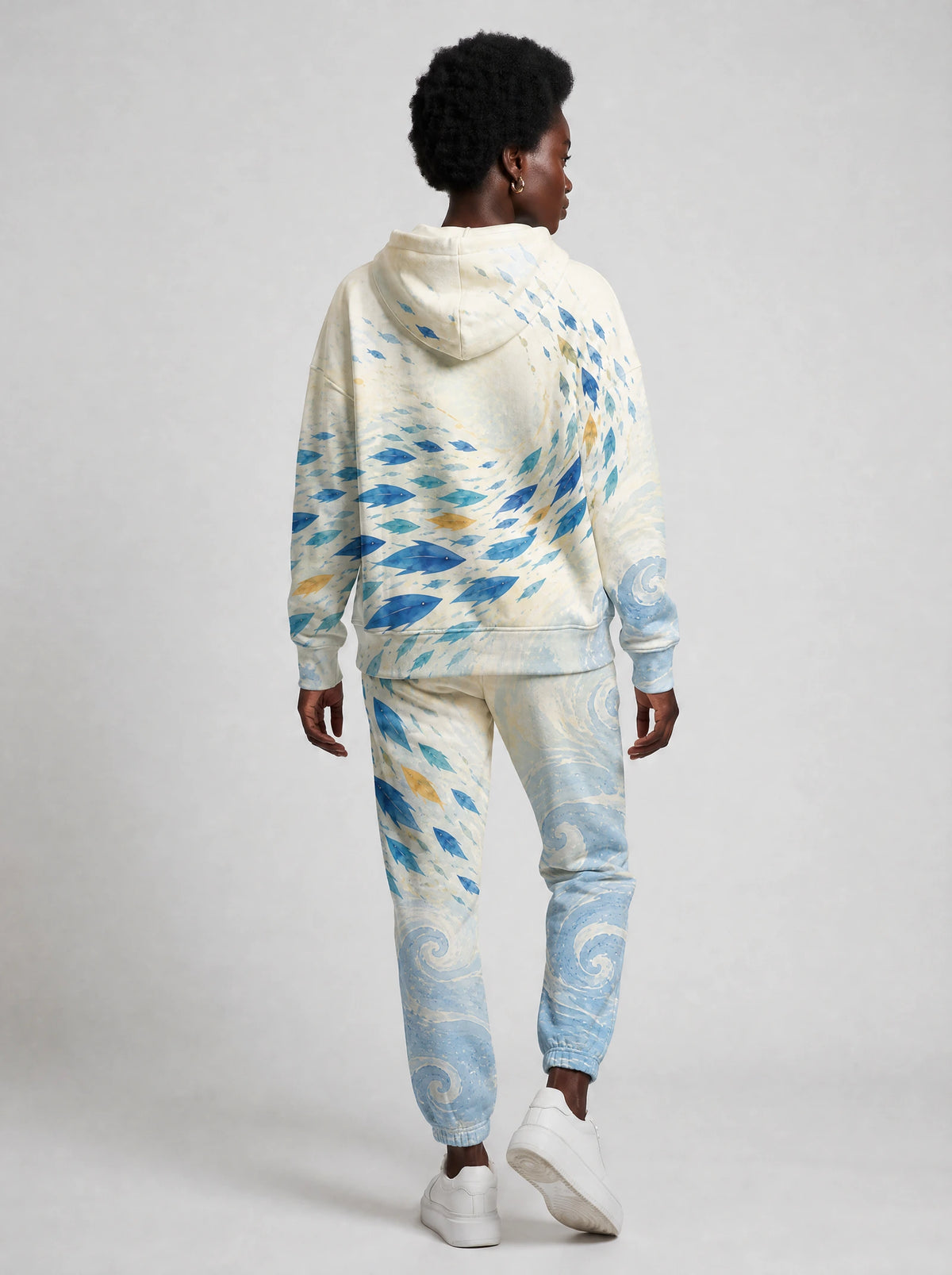 "Samaki" Hoodie & Jogger Set — back view on model