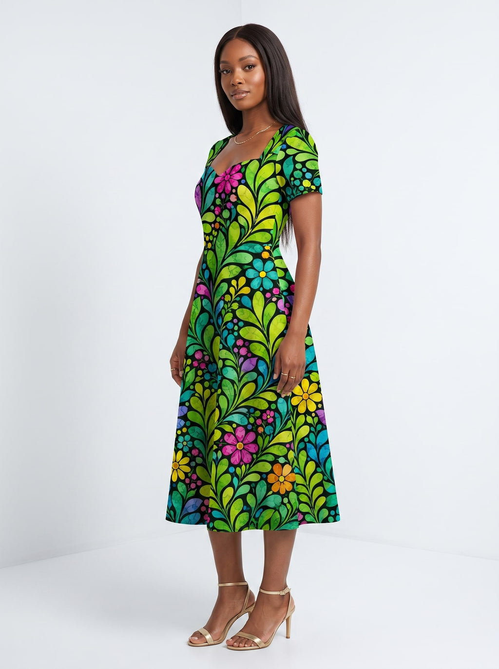"Zumaridi" Sweetheart Midi Dress