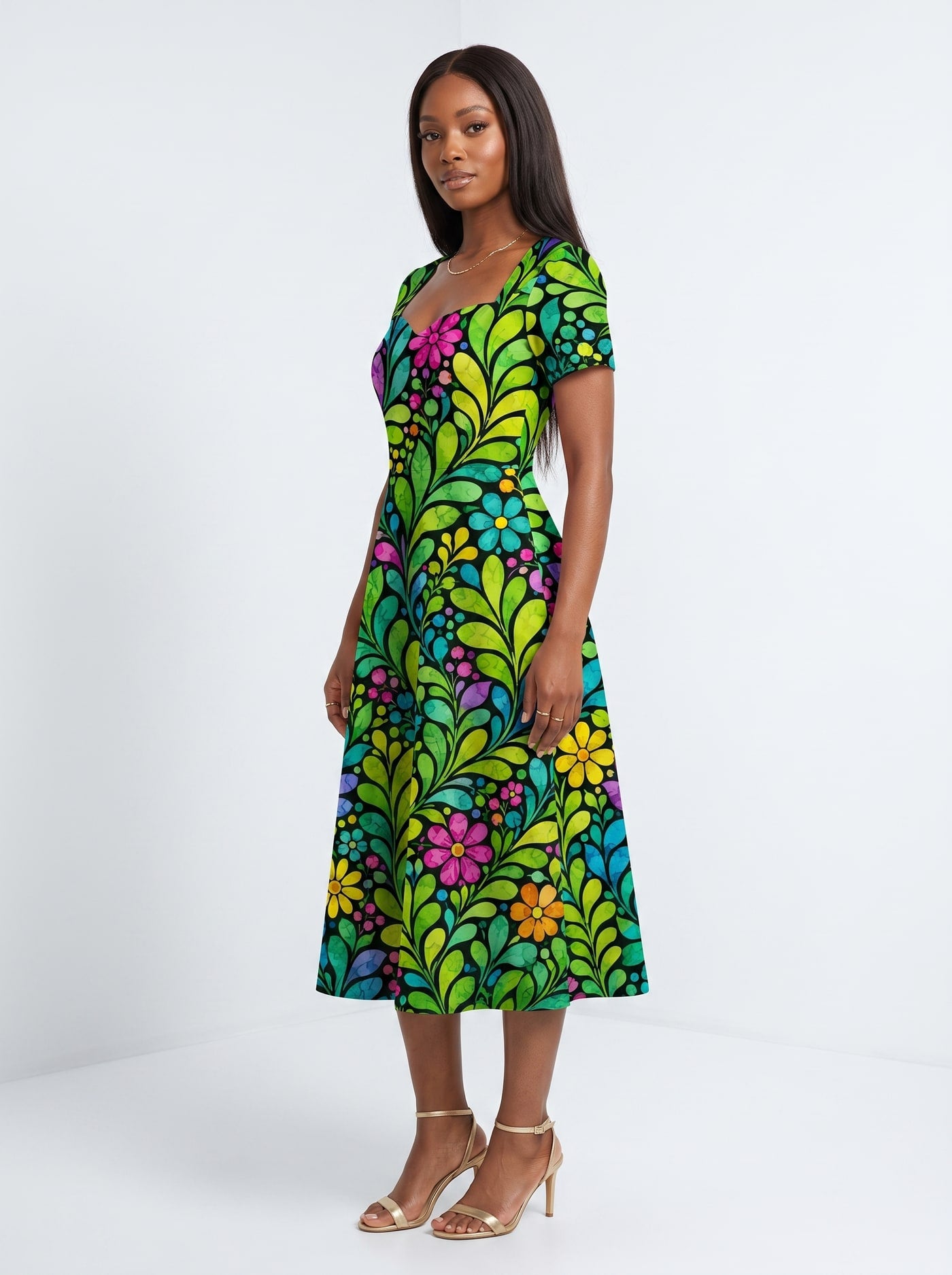 "Zumaridi" Sweetheart Midi Dress