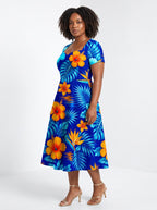 "Maua" Sweetheart Midi Dress