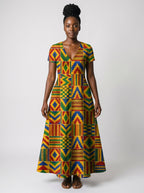 "Kumasi" Short Sleeve Maxi Dress