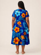 "Maua" V Neck Midi Dress