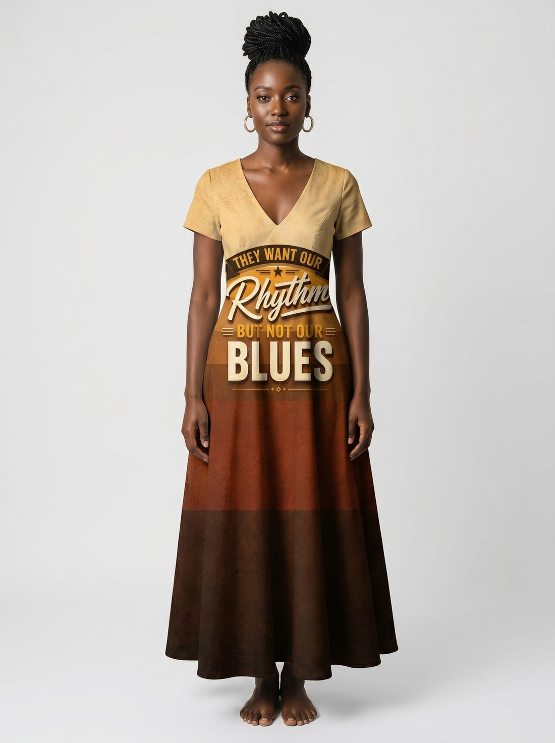 "Ngoma" Short Sleeve Maxi Dress