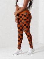 "Paka" Halloween Leggings — side view on model, walking
