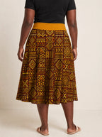 "Mudcloth" Twirl Skirt — cropped back view on model