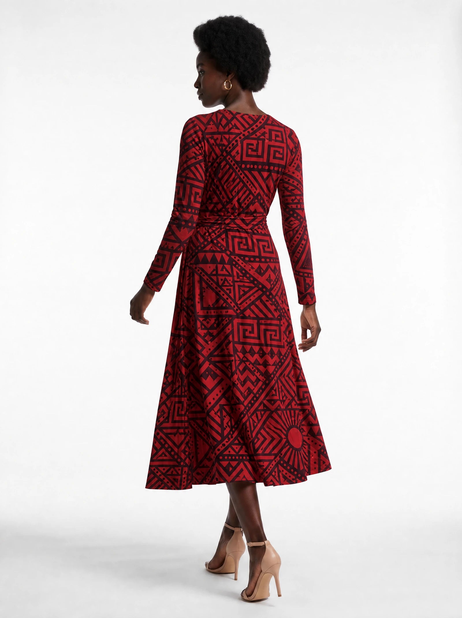"Shaka" Viscose Midi Dress — back view on model