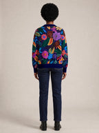 "Bustani" Cardigan — back view on model
