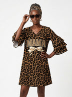 Mama Stacked Ruffle Sleeve Dress