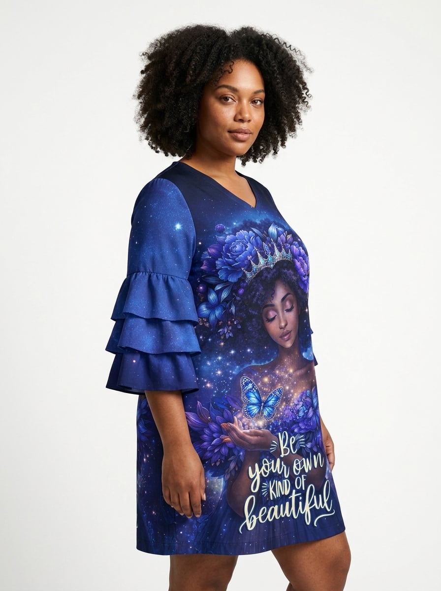 Rare Stacked Ruffle Sleeve Dress