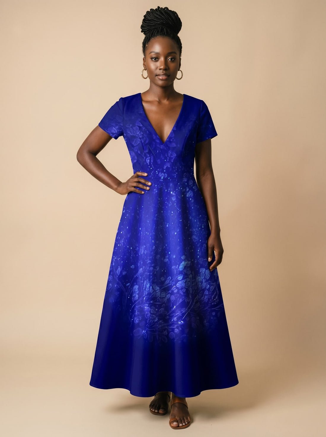 Black Woman Loved Short Sleeve Maxi Dress