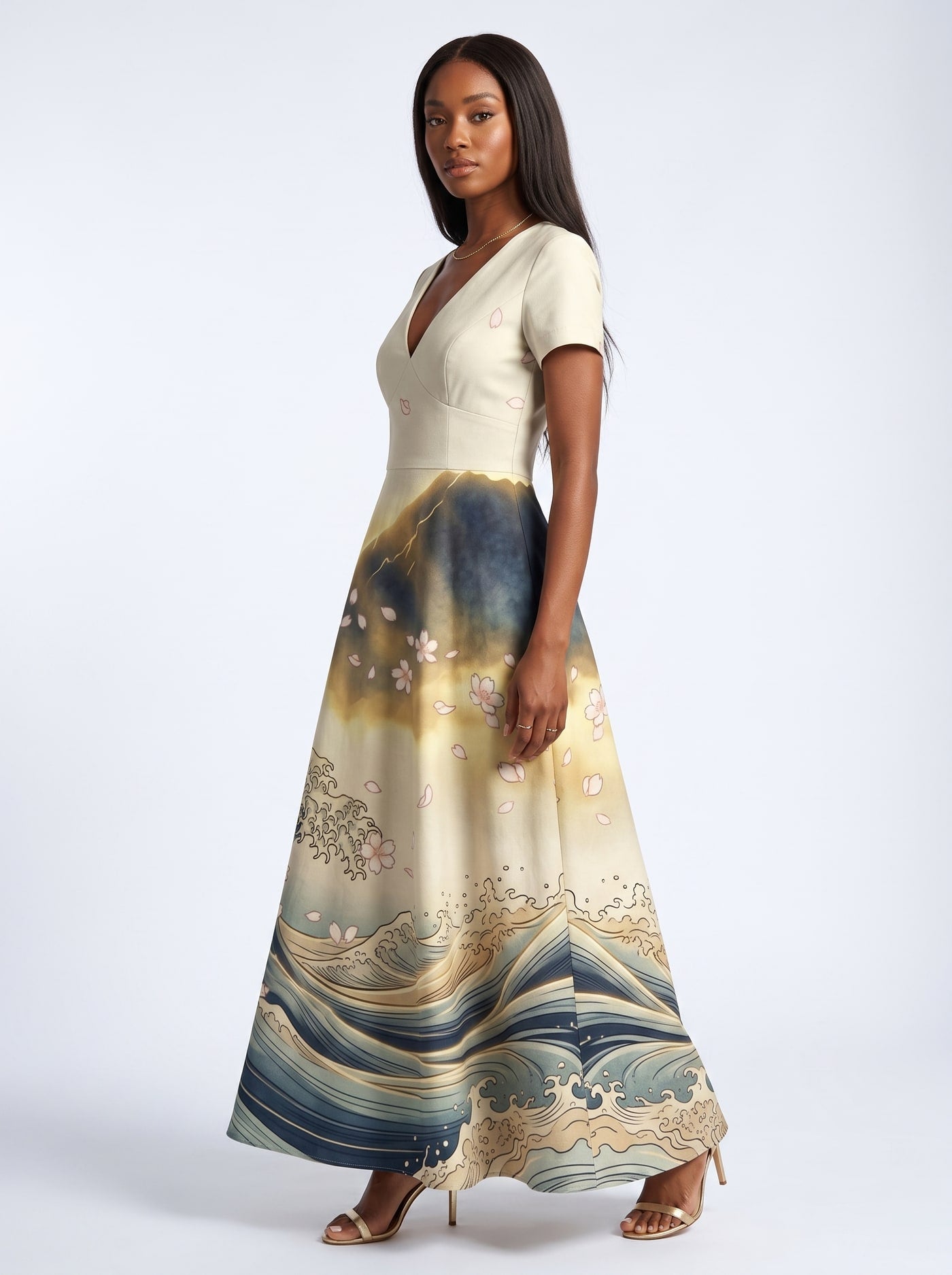 "Wimbi" Short Sleeve Maxi Dress