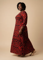 "Shaka" Burgundy Long Sleeve Maxi Dress