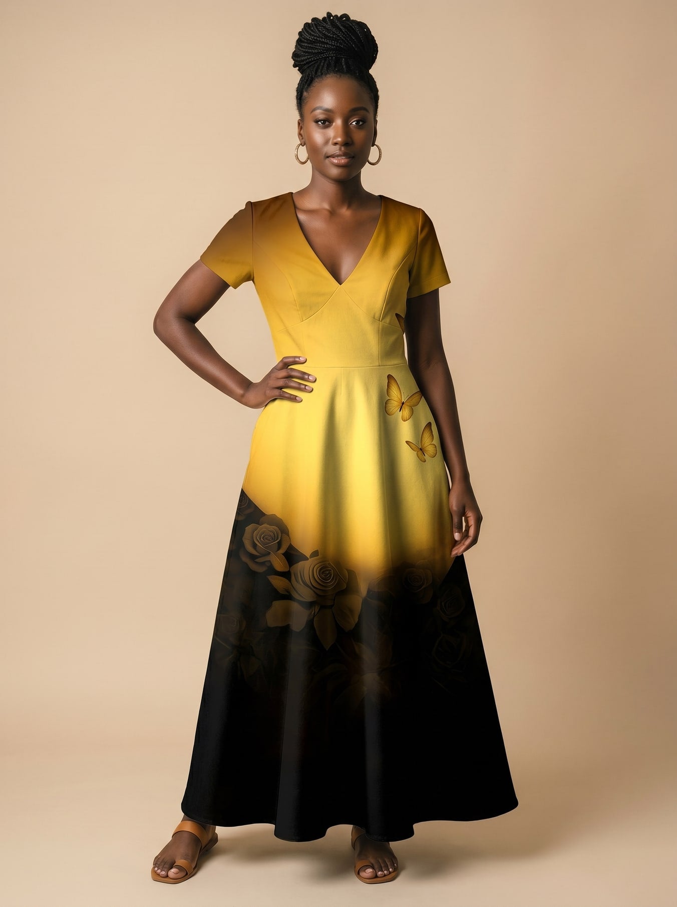 "Selah" Short Sleeve Maxi Dress