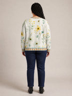 "Alizeti" Cardigan — back view on model