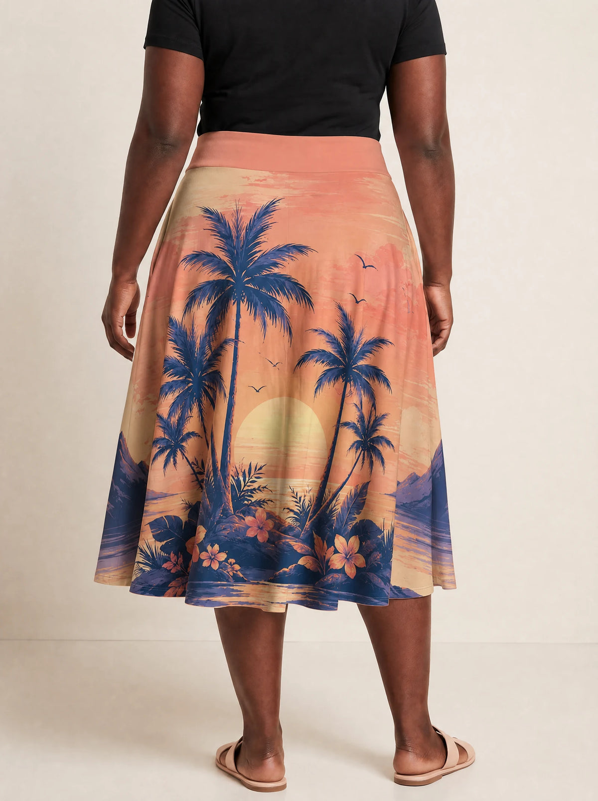 "Machweo" Twirl Skirt — back view on model