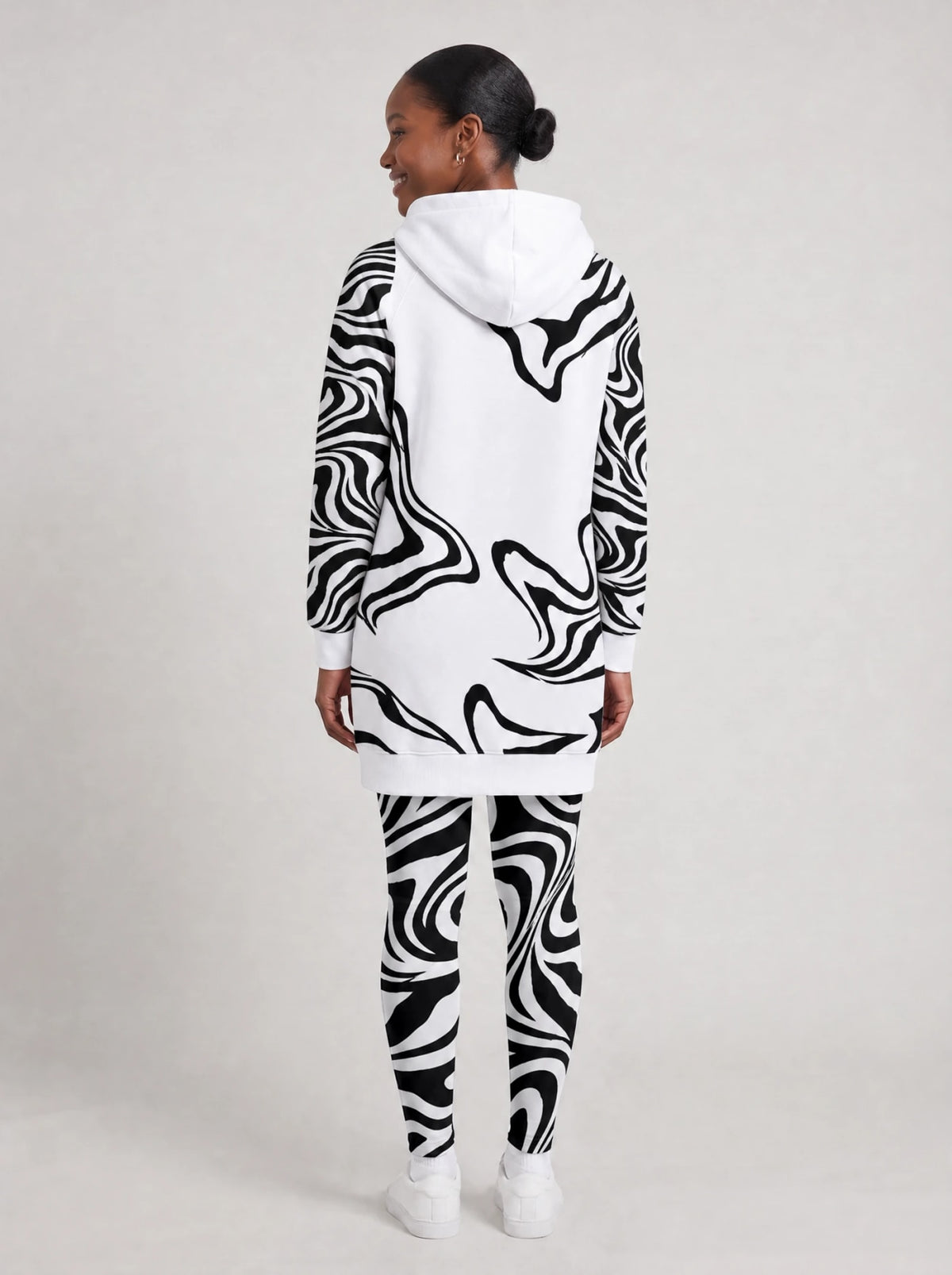 "Kimbunga White" Hoodie Dress