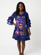 Blue Orchid Stacked Ruffle Sleeve Dress