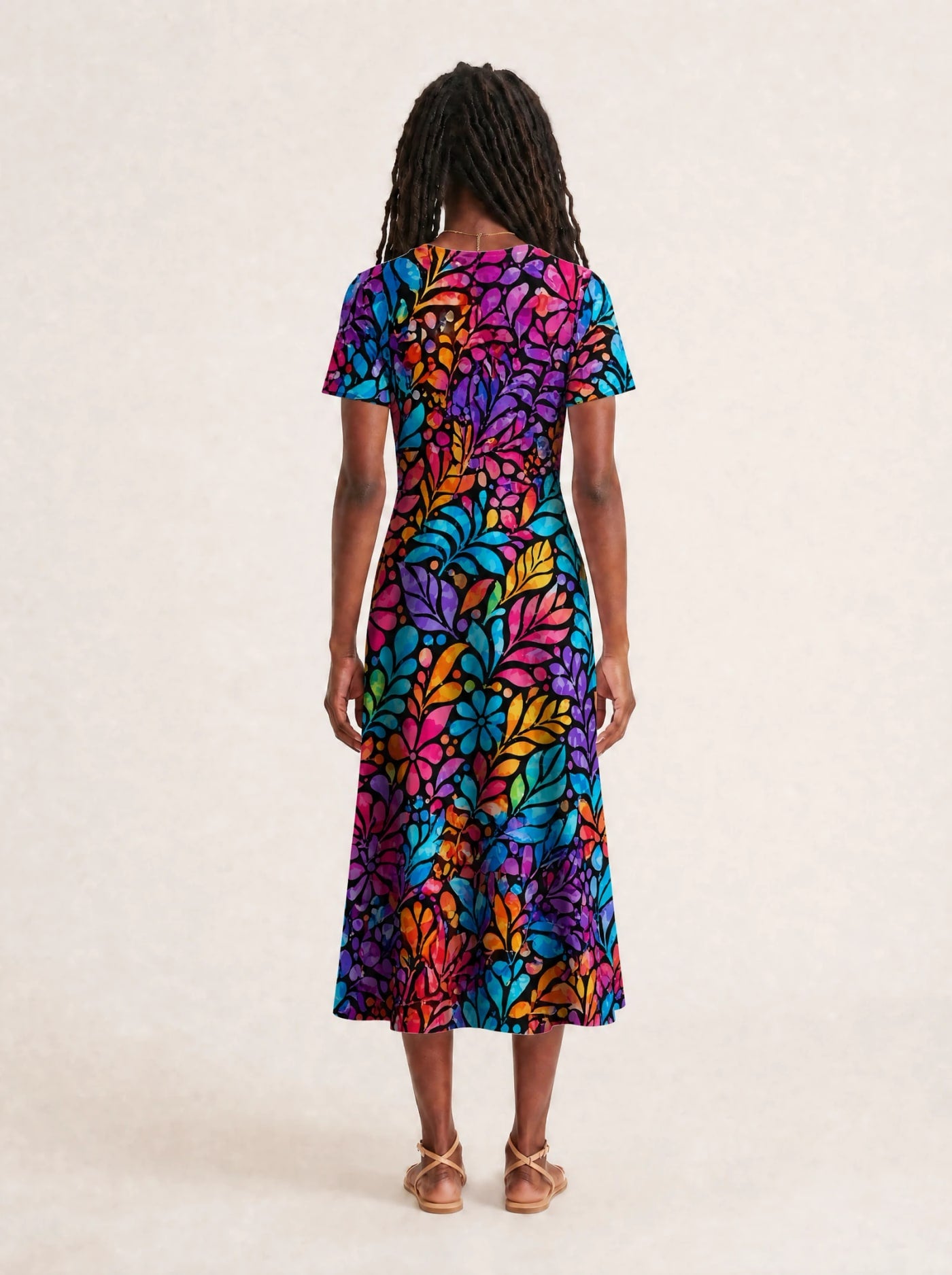 "Rangi" V Neck Midi Dress Promo