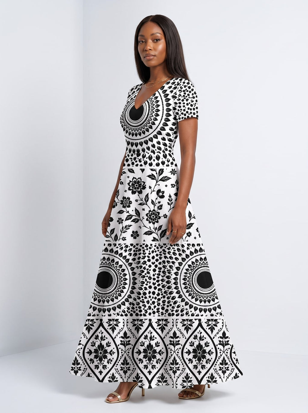 "Mwanga" Short Sleeve Maxi Dress