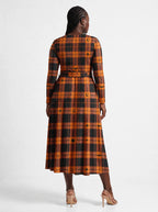 "Zulia" Halloween Long Sleeve Midaxi Dress — back view on model