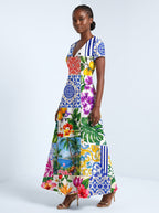 "Kisiwa" Short Sleeve Maxi Dress